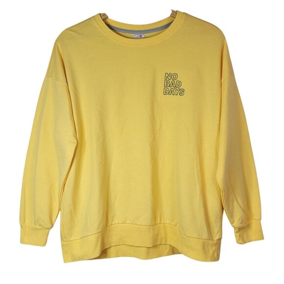 Secret Treasures Pullover Top Yellow Small No Bad Days Long Sleeve Sweatshirt - Picture 1 of 7